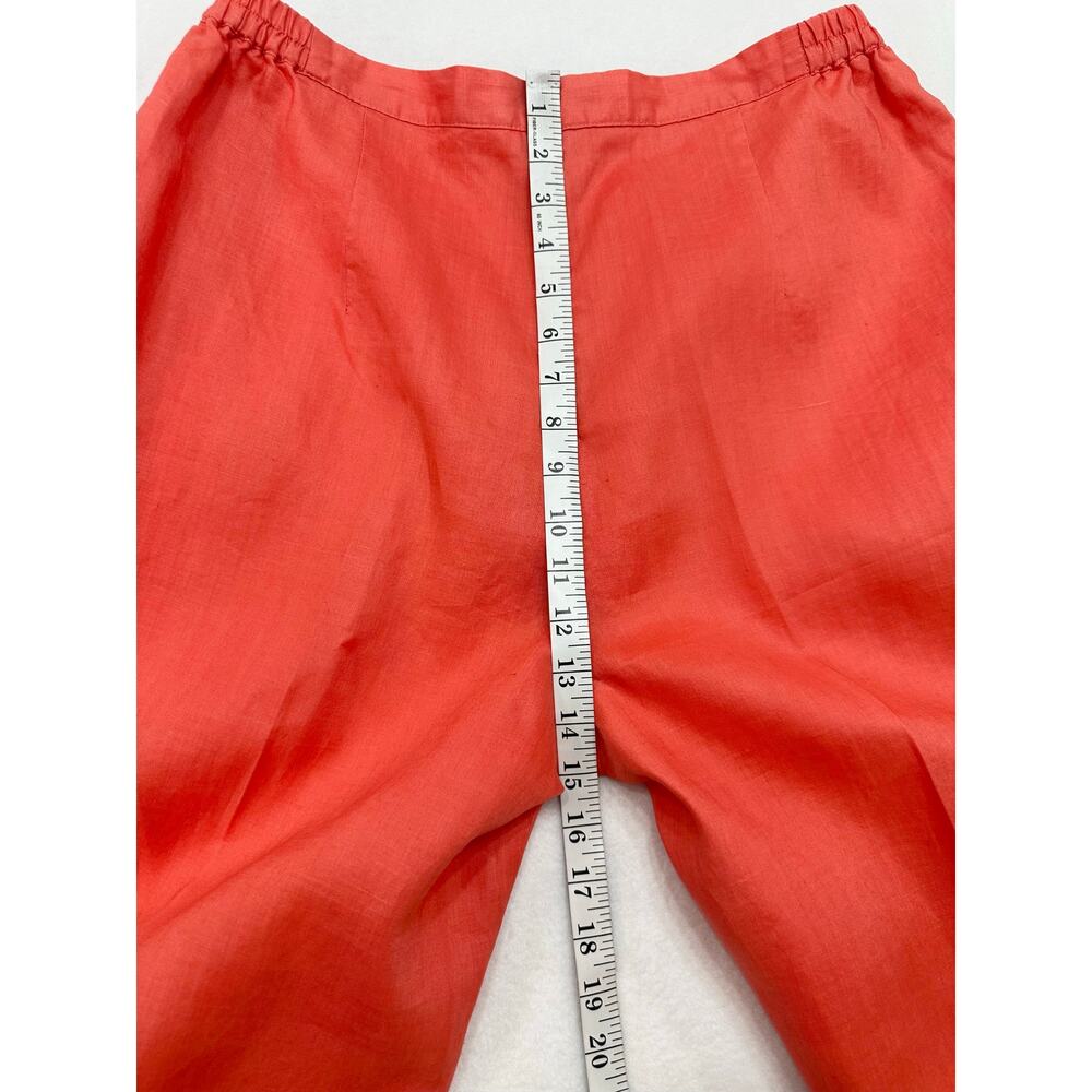 Lino USA 100% Linen Coral Capri Trousers Wide Leg Pants Women’s Size XL - Picture 10 of 11